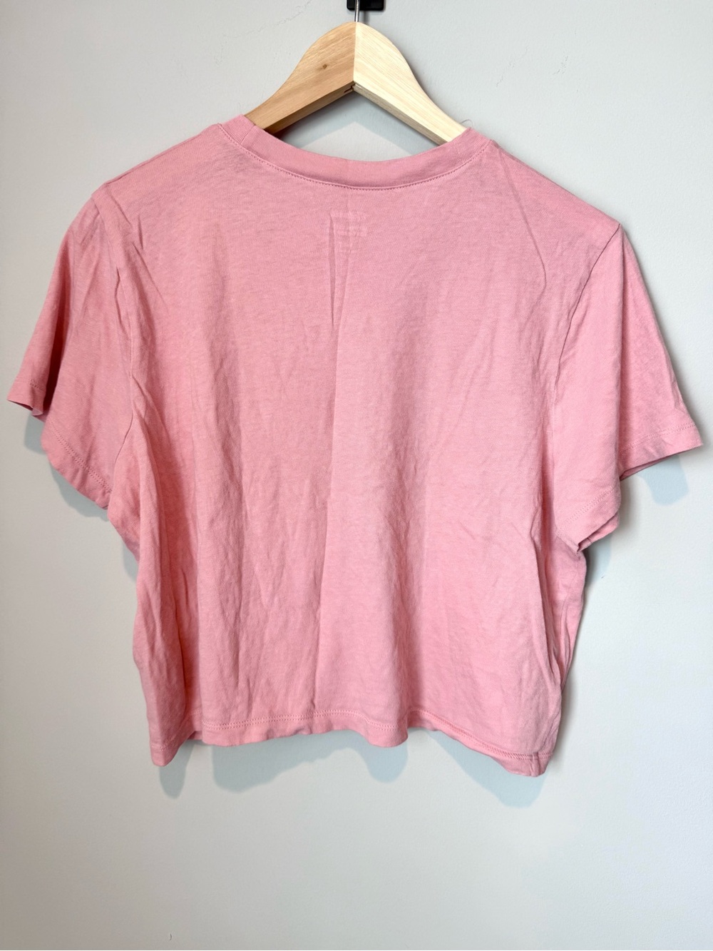Madewell Softmade Cotton Boxy Crop Pink Short Sleeve T-Shirt Medium - Picture 3 of 3